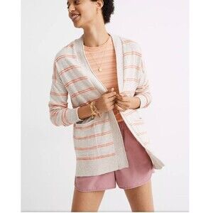 Peyton Primrose brand Bradley Cardigan Sweater in Textured Stripe SZ M stripped